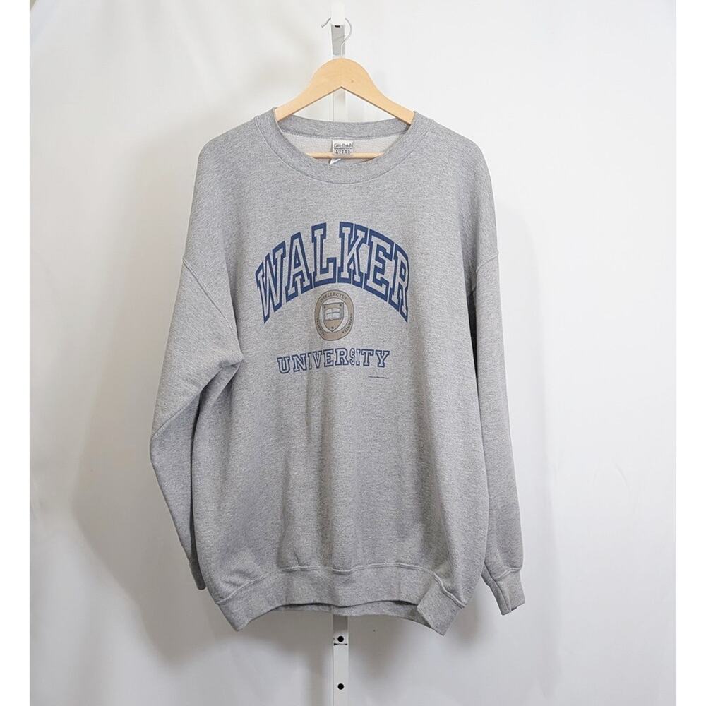 Vintage Y2K Sweatshirt Walker University Gray Crewneck Men's XL